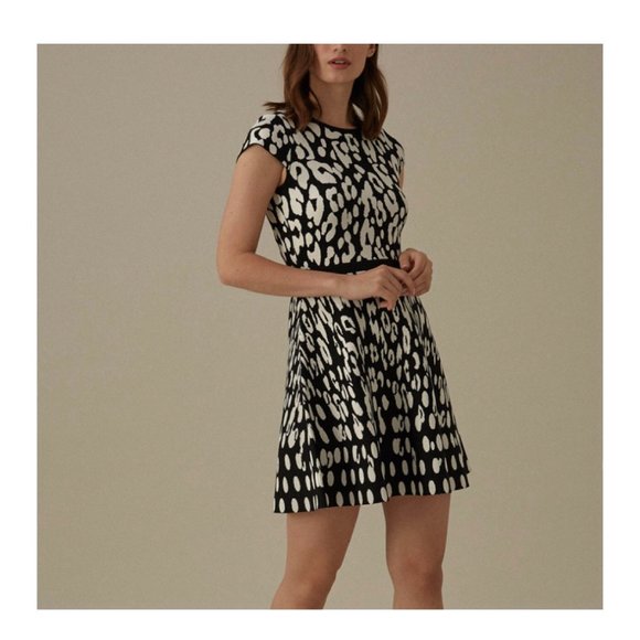 Karen Millen Leopard Fit&Flare Dress XS - Picture 4 of 8